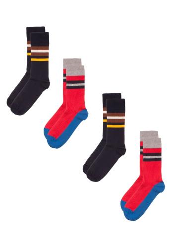 Κάλτσες ανδρικές οικονομικό πακέτο Stripes 4 Τεμ. SC18841