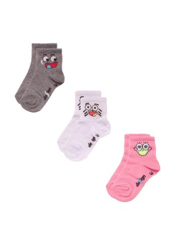 Κάλτσες παιδικές ημίκοντες Happy Faces 3 Τεμ. 5105082