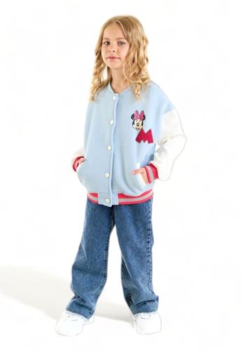 Τζάκετ κολεγιακό για κορίτσι Cimpa Disney Minnie Mouse με κέντημα MN21241-Baby Blue