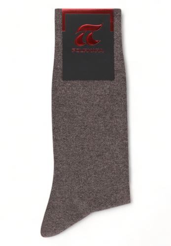 Κάλτσα ανδρική βαμβακερή Pournara με ελαστική πλέξη PRN212-Σοκολά