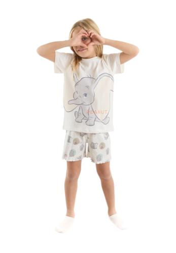 Πιτζάμα για κορίτσι με βερμούδα Dumbo Disney DM20973-Εκρού