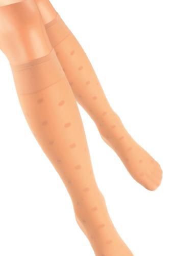 Κάλτσα μέχρι το γόνατο με σχέδιο Poua Dots Linea D'oro LDK241-Κάραμελ