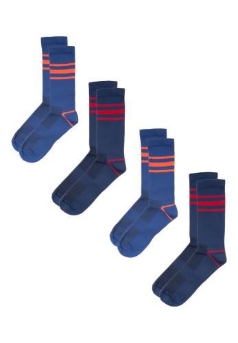 Κάλτσες ανδρικές οικονομικό πακέτο Blue Stripes 4 Τεμ. SC0032