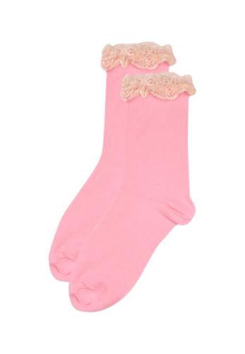 Κάλτσες μονόχρωμες pamn02-Ροζ