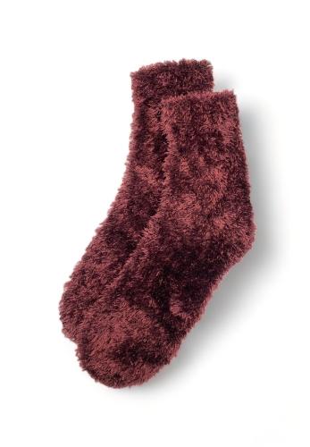 Κάλτσες ζεστές χνουδωτές γυναικείες Pamela W21OZE01-Μπορντώ