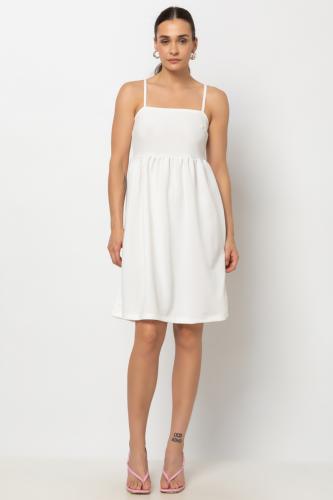 Λευκό Μίνι Φόρεμα με Τιράντες