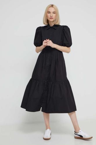 Βαμβακερό φόρεμα Desigual χρώμα: μαύρο