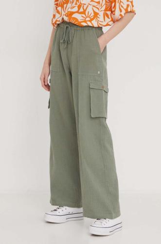 Βαμβακερό παντελόνι Roxy χρώμα: πράσινο