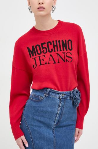 Βαμβακερό πουλόβερ Moschino Jeans χρώμα: κόκκινο