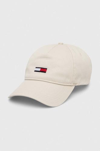 Βαμβακερό καπέλο του μπέιζμπολ Tommy Jeans χρώμα: μπεζ