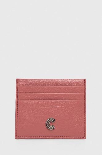 Δερμάτινη θήκη για κάρτες Coccinelle χρώμα: ροζ