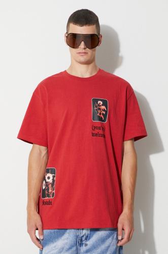 Βαμβακερό μπλουζάκι KSUBI χρώμα: κόκκινο