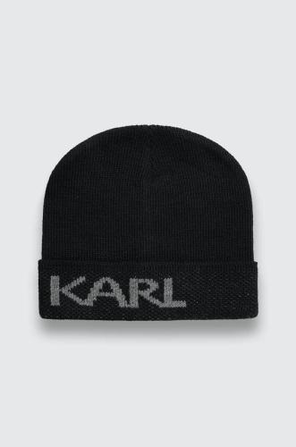 Σκουφί από μείγμα μαλλιού Karl Lagerfeld χρώμα: μαύρο