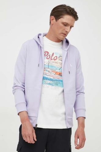 Μπλούζα Polo Ralph Lauren χρώμα: μοβ, με κουκούλα
