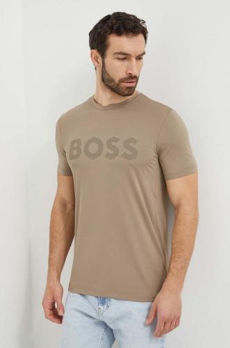 Μπλουζάκι Boss Green χρώμα: μπεζ