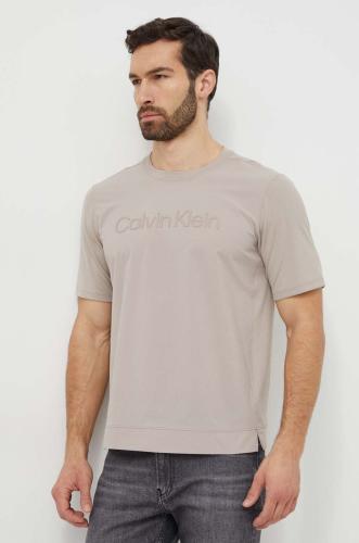 Μπλουζάκι προπόνησης Calvin Klein Performance χρώμα: μπεζ