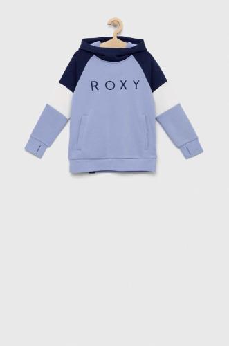 Παιδική μπλούζα Roxy χρώμα: μοβ, με κουκούλα