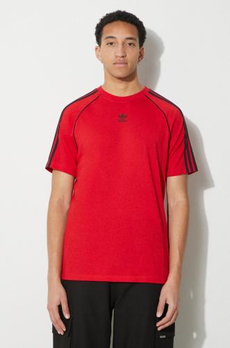 Βαμβακερό μπλουζάκι adidas Originals ανδρικά, χρώμα: κόκκινο