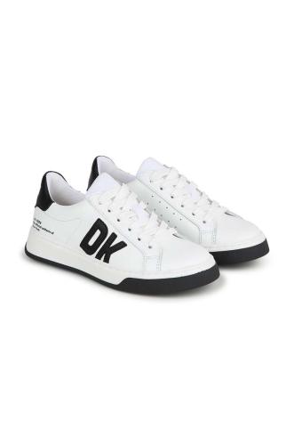 Παιδικά δερμάτινα αθλητικά παπούτσια Dkny χρώμα: άσπρο