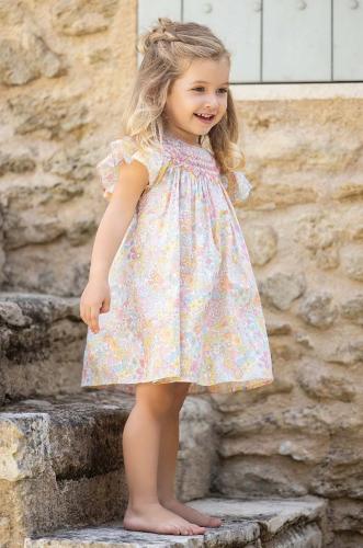Παιδικό βαμβακερό φόρεμα Tartine et Chocolat χρώμα: μπεζ