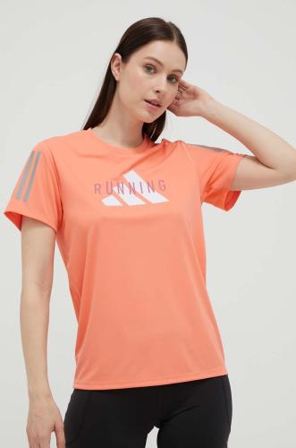Μπλουζάκι για τρέξιμο adidas Performance χρώμα: πορτοκαλί