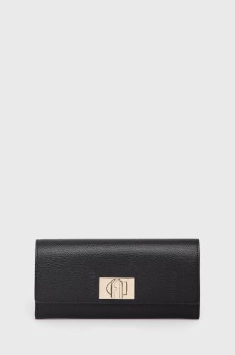Δερμάτινο πορτοφόλι Furla γυναικείo, χρώμα: μαύρο