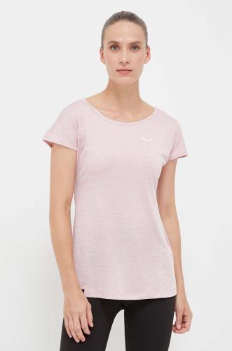 Αθλητικό μπλουζάκι Salewa Puez Melange χρώμα: ροζ