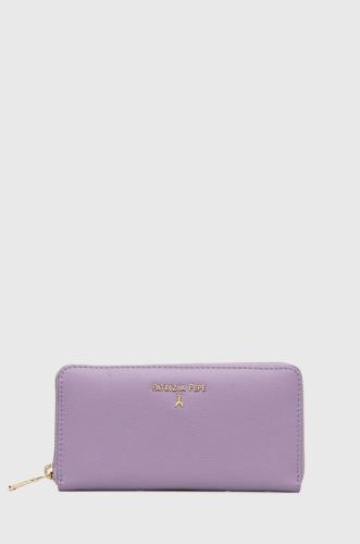 Δερμάτινο πορτοφόλι Patrizia Pepe γυναικεία, χρώμα: μοβ