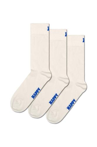 Κάλτσες Happy Socks Solid 3-pack χρώμα: άσπρο