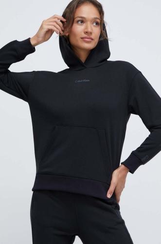 Μπλούζα Calvin Klein Performance χρώμα: μαύρο, με κουκούλα