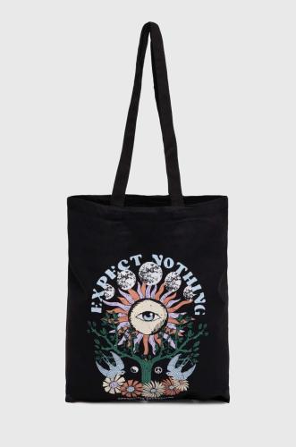 Βαμβακερή τσάντα Kaotiko χρώμα: μαύρο