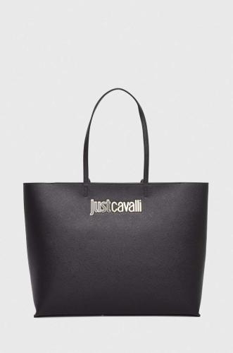 Τσάντα Just Cavalli χρώμα: μαύρο