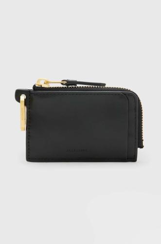 Δερμάτινο πορτοφόλι AllSaints Remy γυναικείο, χρώμα: μαύρο