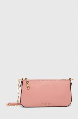 Δερμάτινη τσάντα MICHAEL Michael Kors χρώμα: ροζ