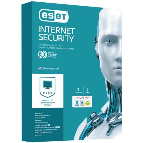 EsetESET INTERNET SECURITY 1PC 1Y (2DEVICES)