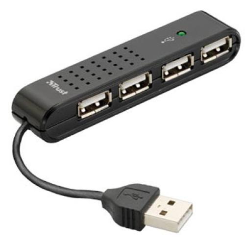 TrustHUB TRUST USB 2,0 MINI 4 PORT BLACK