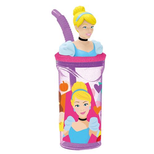 Stor Ποτήρι με Καλαμάκι 3D Disney Princess Bright & Bold 530-51266