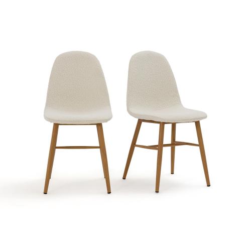 Σετ 2 καρέκλες με μπουκλέ ταπετσαρία Μ53xΠ45xΥ89cm