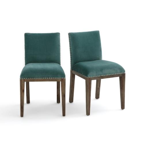 Βελούδινες καρέκλες Eulali (σετ των 2) Μ58xΠ49xΥ85cm