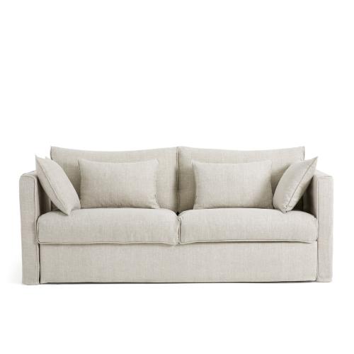 Πτυσσόμενος καναπές-κρεβάτι από βαμβάκι λινό Μ98xΠ187xΥ87cm
