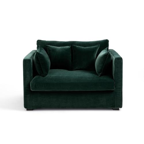 Διθέσιος καναπές από βελούδο Μ110xΠ130xΥ85cm