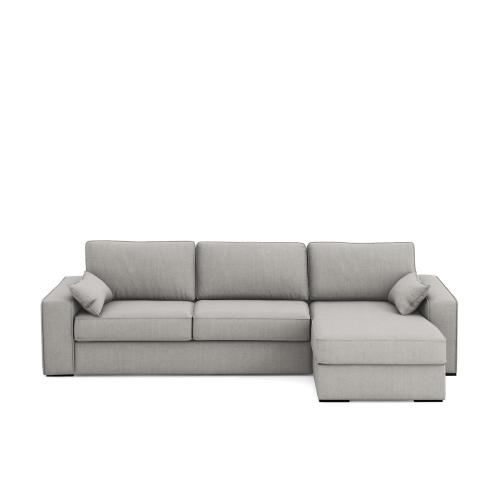Γωνιακός καναπές-κρεβάτι από βαμβάκι λινό με λάτεξ στρώμα