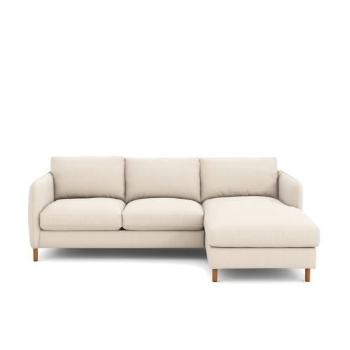 Γωνιακός καναπές-κρεβάτι από πολυέστερ με μελανζέ όψη Μ162xΠ240xΥ86cm