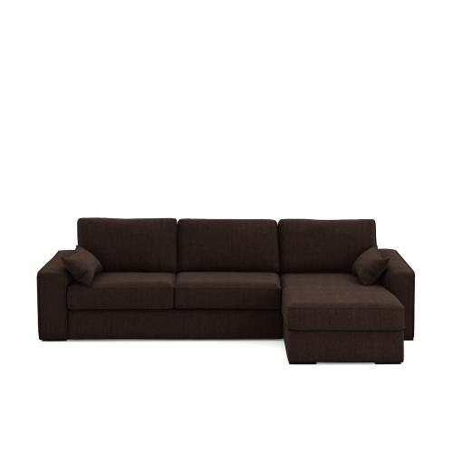 Γωνιακός καναπές-κρεβάτι από βαμβάκι λινό με στρώμα τεχνολογίας Bultex Μ98xΠ285xΥ98cm