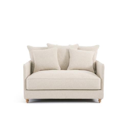Διθέσιος καναπές-κρεβάτι με μπουκλέ ταπετσαρία Μ105xΠ133xΥ93cm
