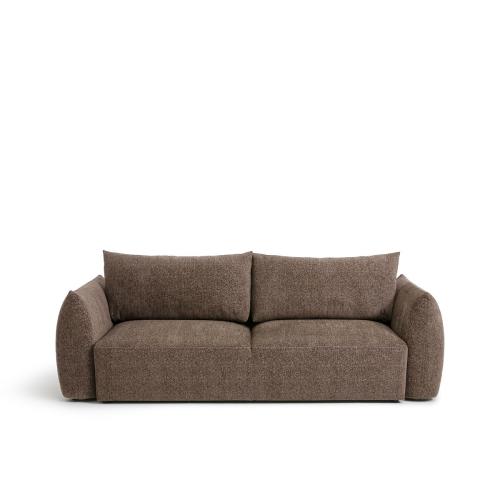 Τριθέσιος καναπές-κρεβάτι με ταπετσαρία ανάγλυφης ύφανσης Μ96xΠ246xΥ86cm