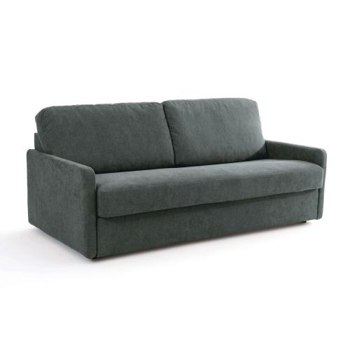 Καναπές-κρεβάτι με ανάγλυφη ταπετσαρία και στρώμα αφρού Μ98xΠ156xΥ90cm
