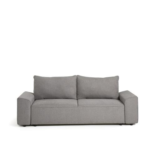 Τριθέσιος καναπές-κρεβάτι με ανάγλυφη ταπετσαρία Μ86xΠ241xΥ85cm