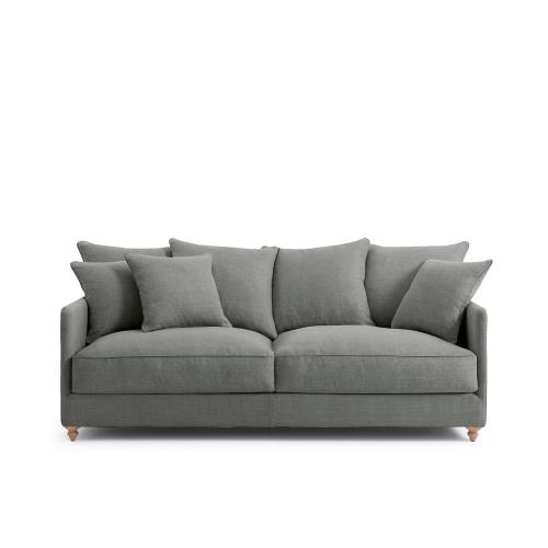 Τριθέσιος καναπές-κρεβάτι από βαμβάκι λινό Μ105xΠ204xΥ93cm