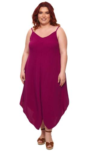 Plus Size Φόρεμα Kimberlie - Δαμασκηνί - LC3217-Δαμασκηνί-One Size